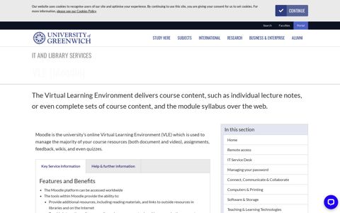 VLE (Moodle) | IT and Library Services | University of Greenwich