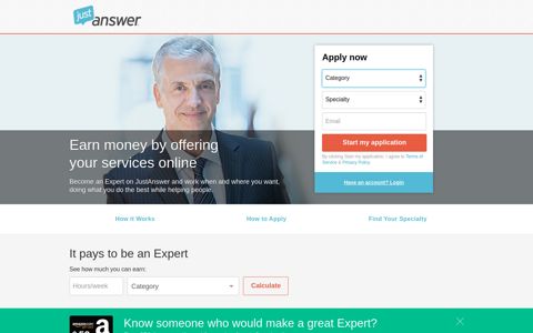 Offer services - JustAnswer