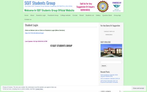 Student Login | SGIT Students Group