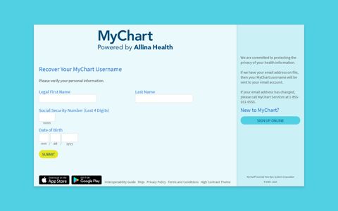 Recover Your MyChart Username