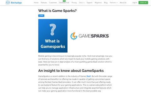 What is GameSparks? | Back4App Blog