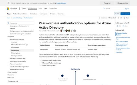 Azure Active Directory passwordless sign-in (preview ...