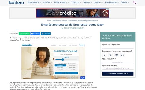 Empréstimo pessoal da Emprestto: como fazer - Konkero