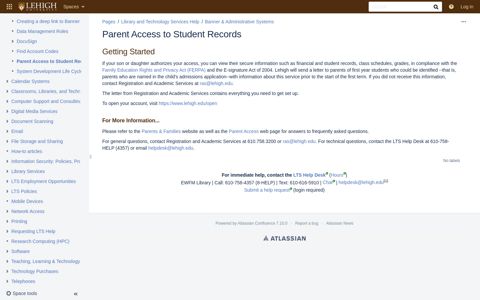Parent Access to Student Records - Lehigh Confluence - LTS ...