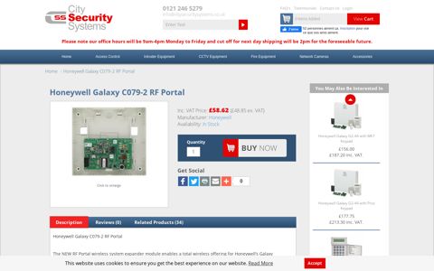 Honeywell Galaxy C079-2 RF Portal - City Security Systems
