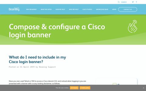 What do I need to include in my Cisco login banner? - Beaming