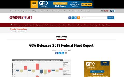 GSA Releases 2018 Federal Fleet Report - Maintenance ...