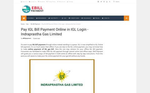 Pay IGL Bill Payment Online in IGL Login - Indraprastha Gas ...