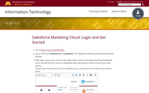 Salesforce Marketing Cloud: Login and Get Started | IT@UMN ...