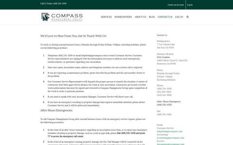 Contact Page - Compass Management Group