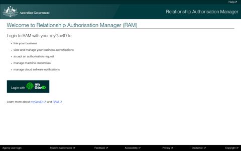 Relationship Authorisation Manager: RAM