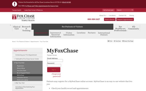 MyFoxChase | Fox Chase Cancer Center - Philadelphia, PA
