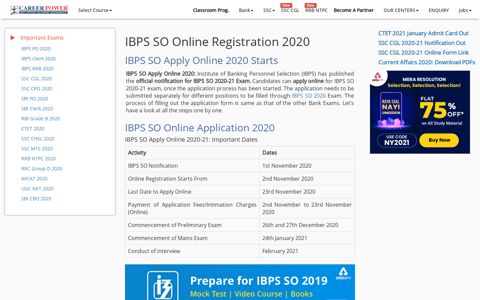 IBPS SO Apply Online 2020: Online Application Form Starts