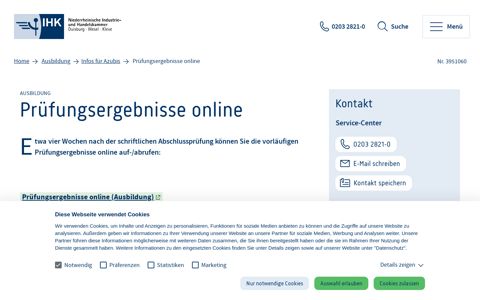 Prüfungsergebnisse online - Niederrheinische IHK