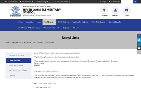 Useful Links - River Oaks Elementary School