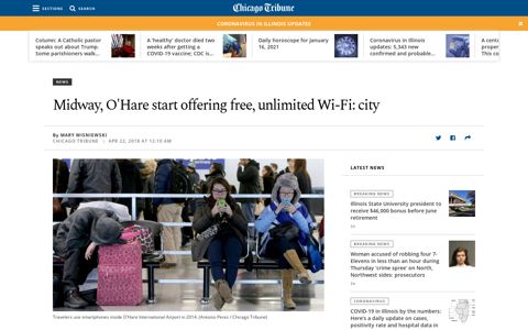 Midway, O'Hare start offering free, unlimited Wi-Fi: city ...
