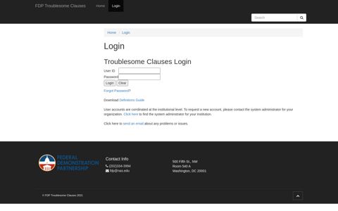 Login - FDP Troublesome Clauses