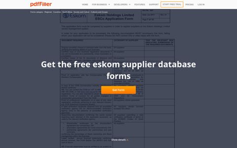 Eskom Supplier Database Forms - Fill Online, Printable ...