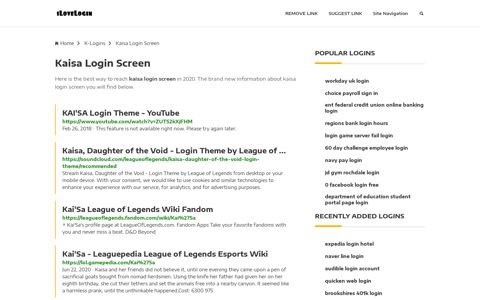 Kaisa Login Screen ❤️ One Click Access - iLoveLogin
