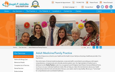 Adult Medicine/Family Practice - Joseph P. Addabbo Family ...