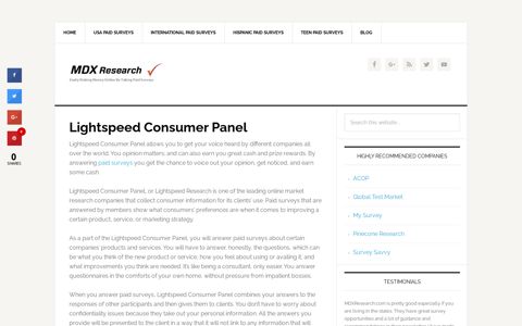 Lightspeed Consumer Panel - Take Paid Surveys With ...