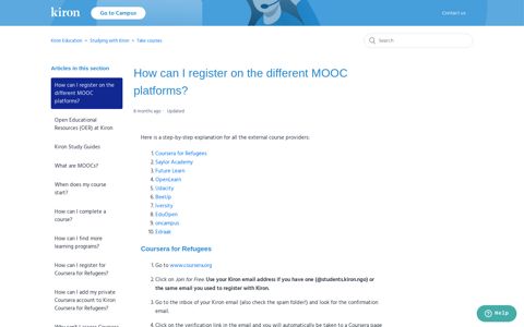How can I register on the different MOOC platforms? – Kiron ...