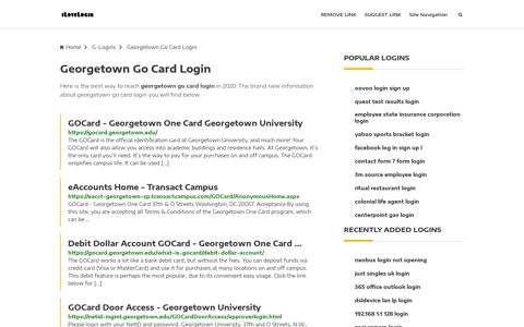 Georgetown Go Card Login ❤️ One Click Access - iLoveLogin