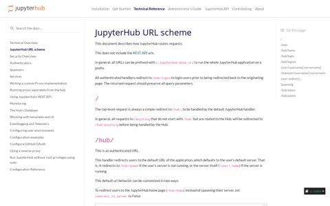 JupyterHub URL scheme — JupyterHub 1.3.0 documentation