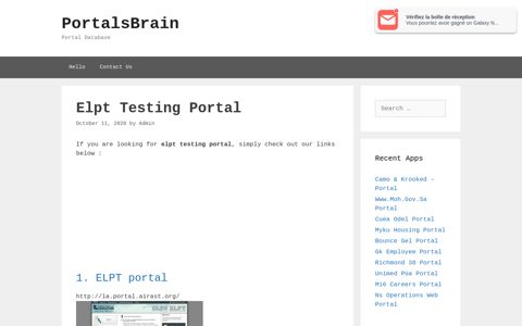 Elpt Testing - Elpt Portal - PortalsBrain - Portal Database