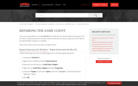 Repairing the Game Client – Guild Wars 2 Support