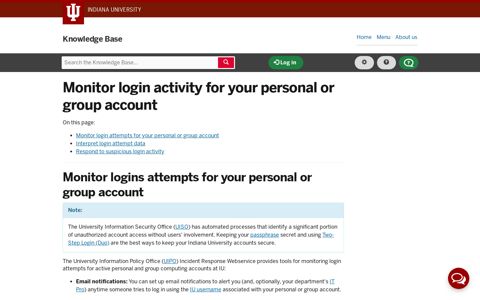 Monitor login activity for your personal or group account - IU ...