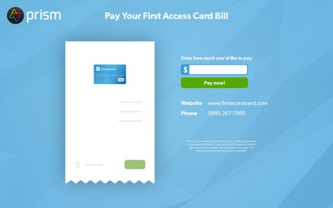 Pay Your First Access Card Bill • Prism