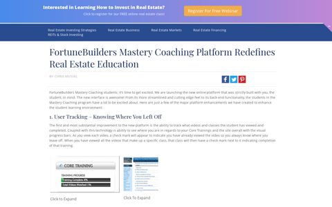 FortuneBuilders Mastery Coaching Website Redesigned
