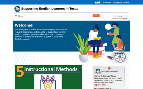 English Learner Portal-Home Page