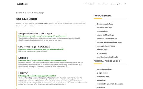 Ssc L&t Login ❤️ One Click Access