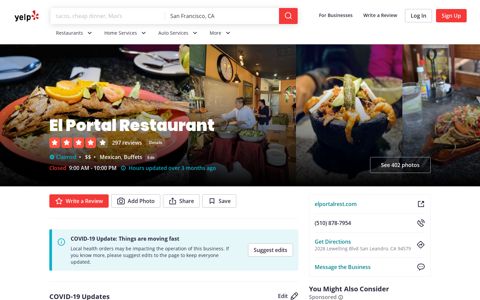 El Portal Restaurant - Updated COVID-19 Hours & Services ...