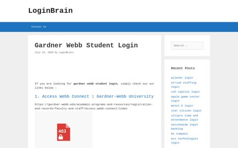 gardner webb student login - LoginBrain