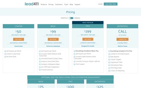 Pricing | Lead411 | Award Winning Lead Intelligence Platform