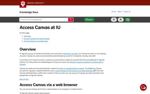Access Canvas at IU - IU Knowledge Base - Indiana University