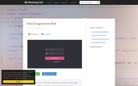 Flat UI Login Form Pink | BootstrapZen