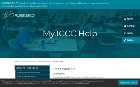 MyJCCC Help | Johnson County Community College