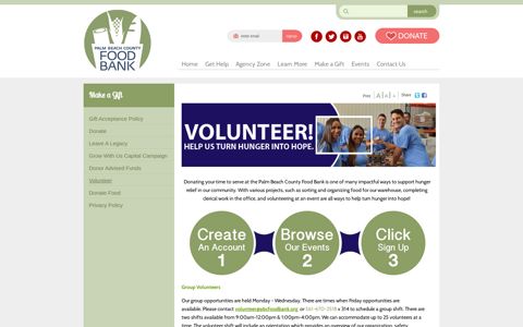 Volunteer | Palm Beach County Food Bank