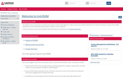 Visitor Home | Welcome to myLFGSM