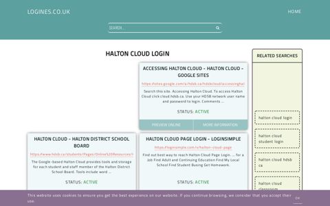 halton cloud login - General Information about Login