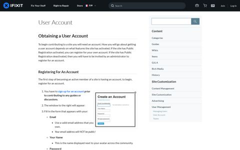 User Account - iFixit