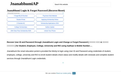 Jnanabhumi Login & Forgot Password (Recover/Reset)