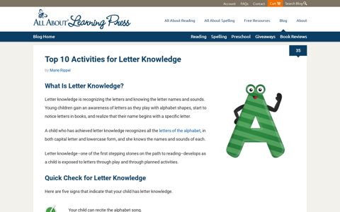 Top 10 Activities for Letter Knowledge + FREE Downloads!