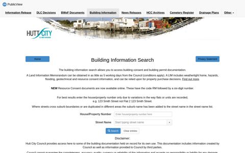 Building Information - PublicView - Hutt City Council