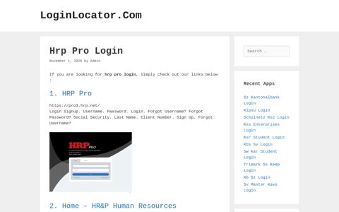 Hrp Pro Login - LoginLocator.Com