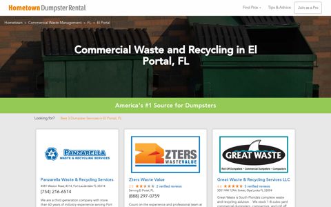 El Portal, FL Commercial Waste Management - Hometown